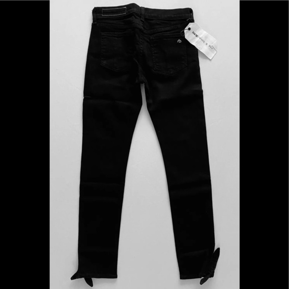 Rag & Bone Stevie Cropped Skinny Jean Tie Hem Cola Black NWT - Picture 5 of 9